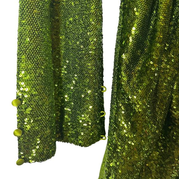 Cinq a Sept Skylar Dress Lime Green Sequins - Picture 7 of 9
